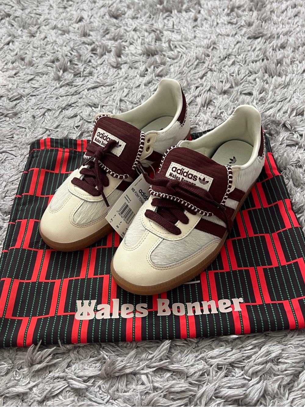 Wales Bonner Adidas Samba pony hair tonal sneakers - Picture 5 of 10